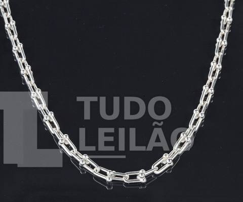 TIFFANY & Co. Coleção Hardware. Colar com elos em prata de lei
